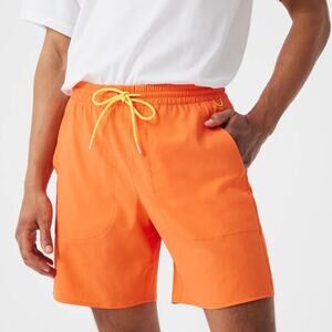 Outdoor Voices Men's Size X-Small SolarCool 7" Beach Shorts Hibiscus Orange NWOT